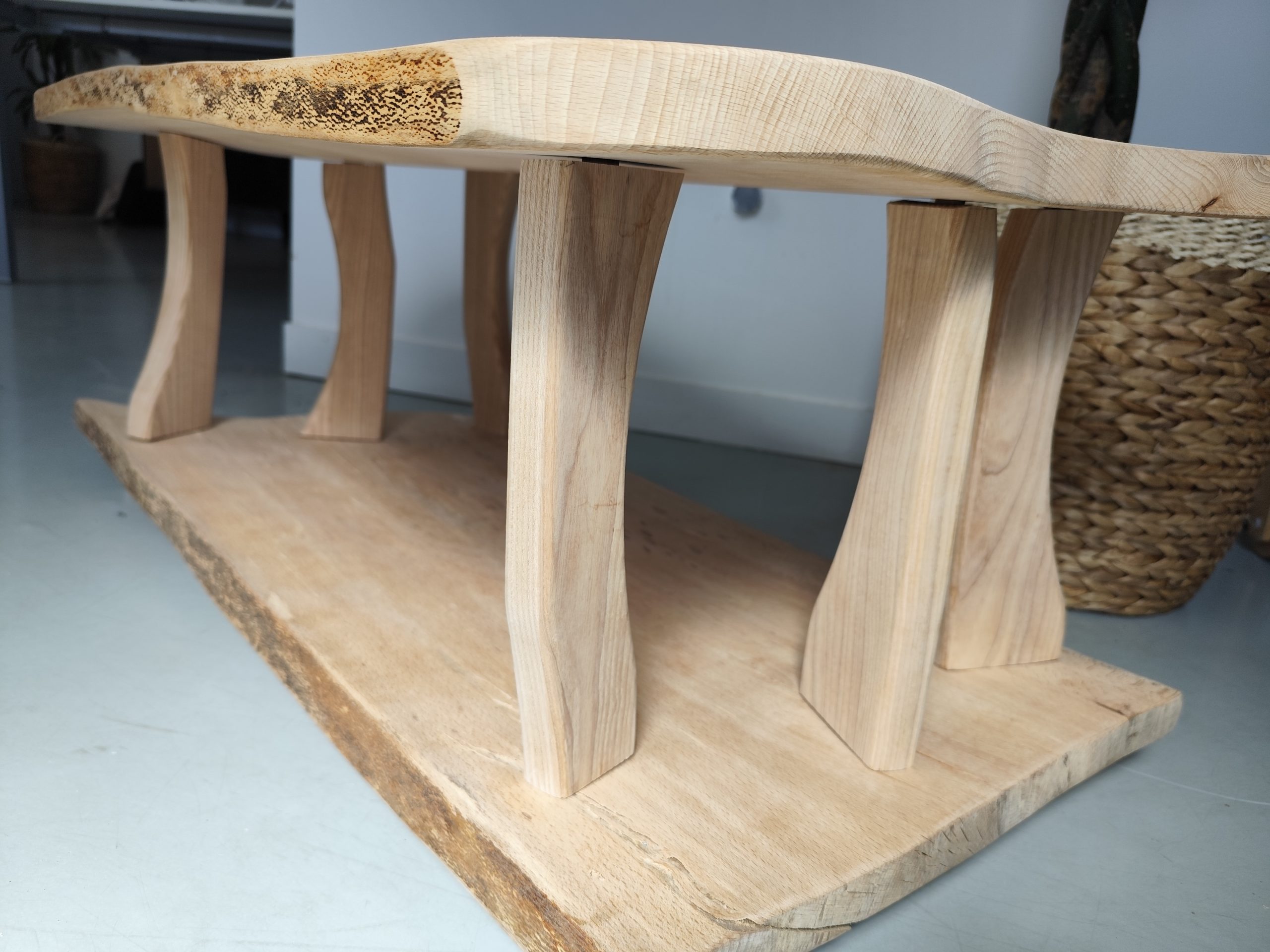 Double table basse Rameo – Chêne massif, modèle unique tout bois – Image 2